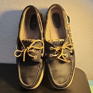 Sperry Black Gold Cheeta Topsiders